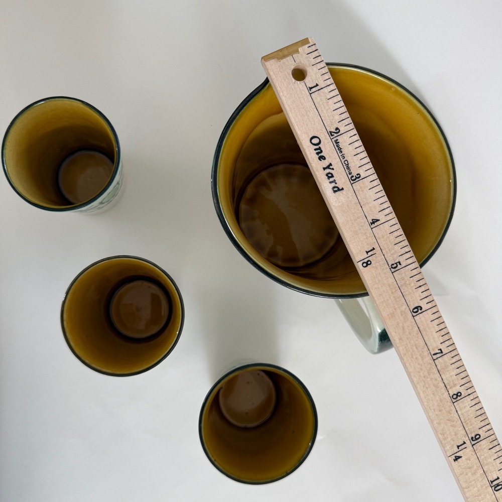 Rare Vtg 1950s Royal Goedewaagen Holland Pitcher 3 Cups Set Mid‎ Century Floral - Picture 10 of 13